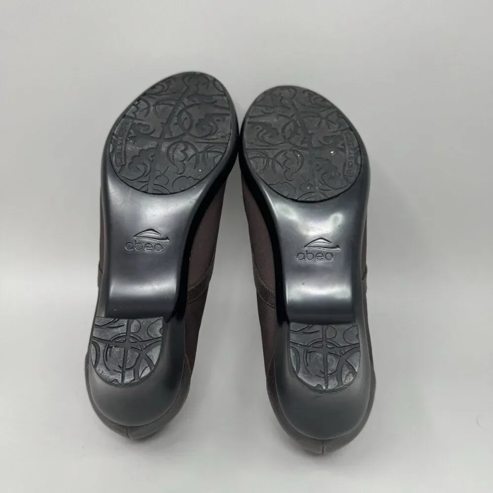 Abeo Judith B.I.O Women's Brown Round Toe Slip On Cone Heeled Pumps Size 8